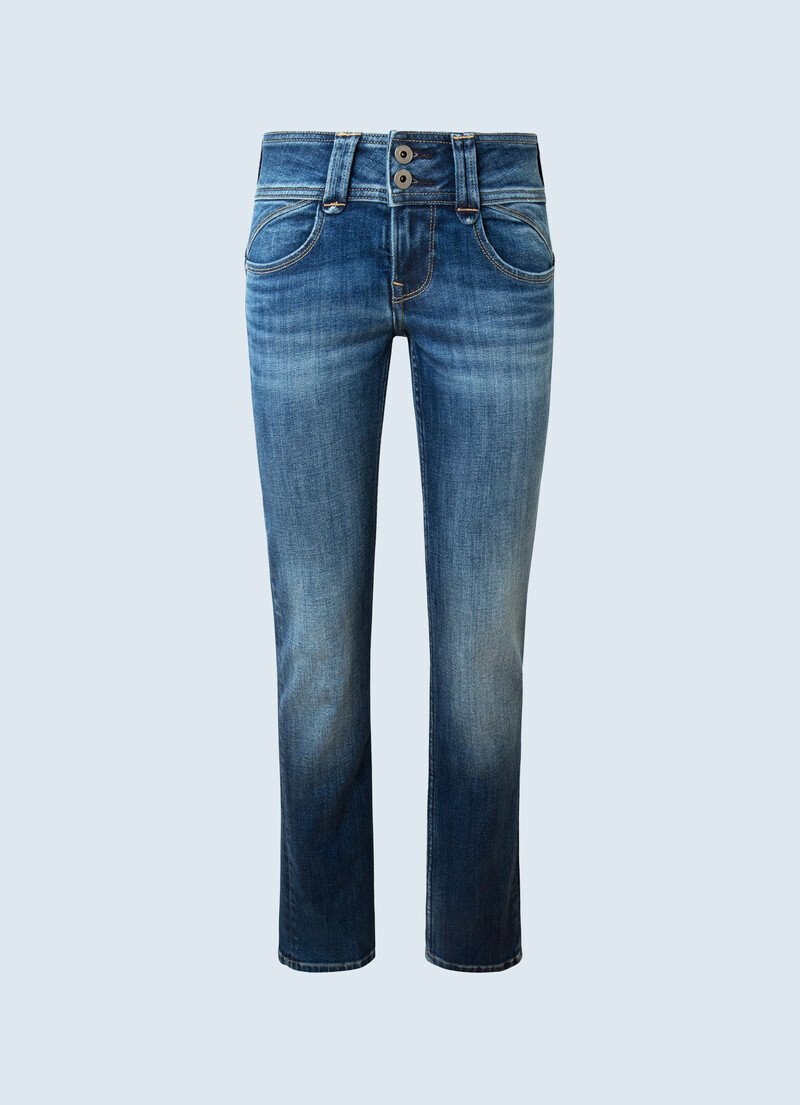  Pepe Jeans Jeans rectos Gen para mujer, color azul, talla 28,  longitud 32, Azul : Ropa, Zapatos y Joyería